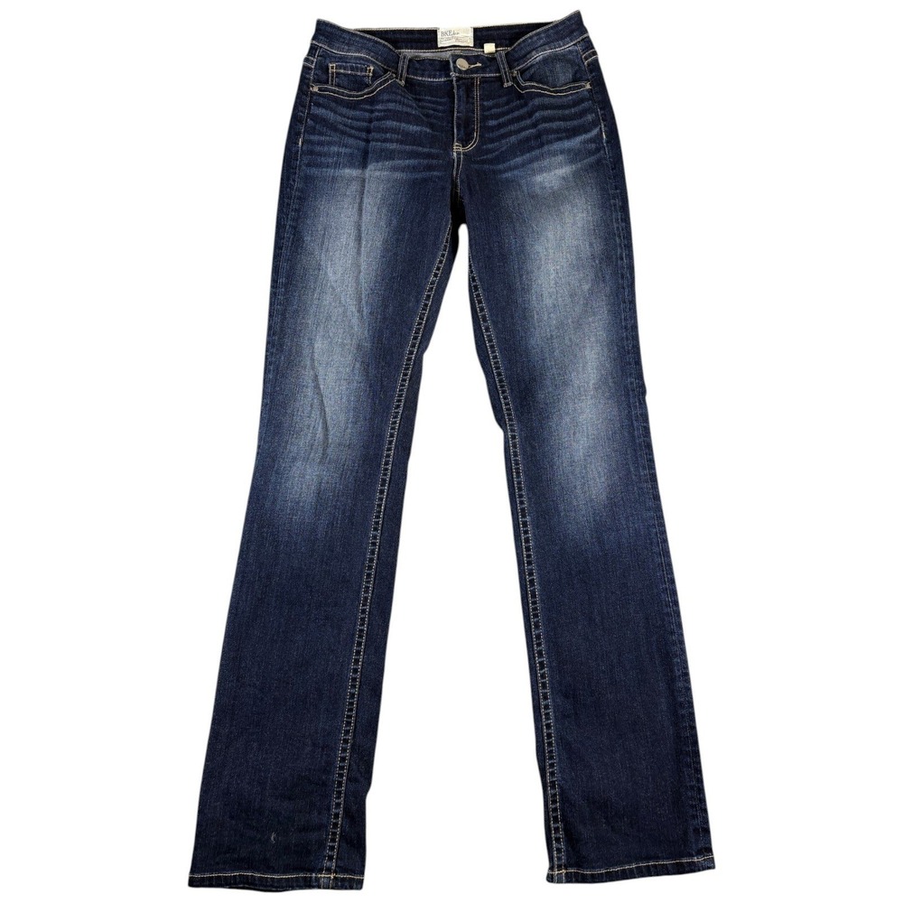 BKE Denim Gabby Straight Leg Jeans Womens‎ 27L Blue Denim Whiskered Streetwear
